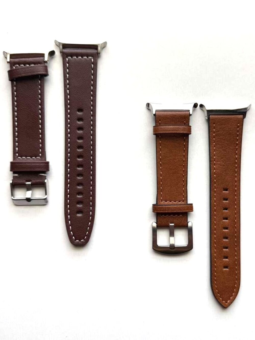 Brown Leather Samsung Galaxy Ultra Watch Band Silver New Strap Bundle 001